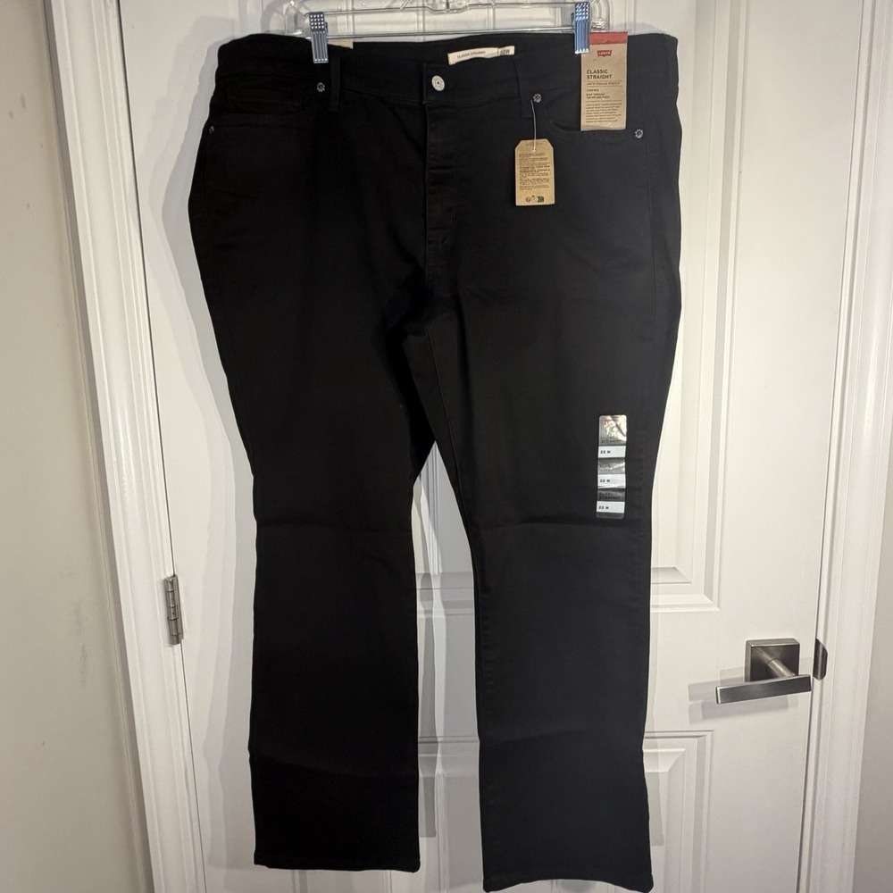 Levi's Classic Men's‎ Straight Jeans Black High Rise Denim Size 22